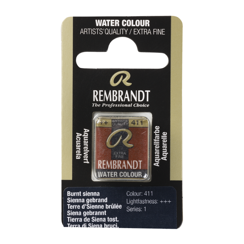 Watercolor Rembrandt 1/2 Godet No. 411 Watercolor Rembrandt Paste 1/2 Godet Series 1 No. 411 Earth Color Toasted Sienna