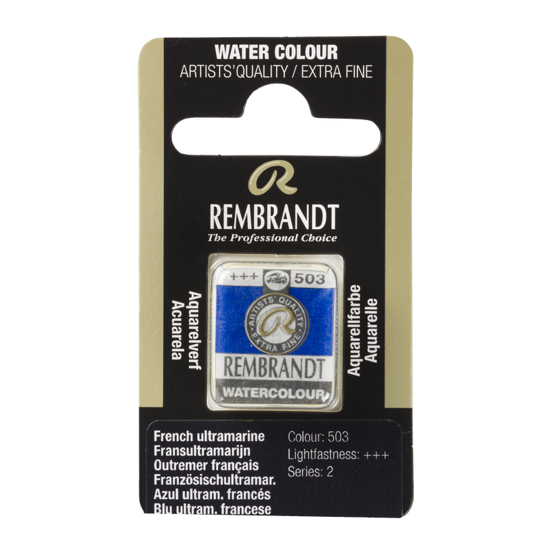 Watercolor Rembrandt Watercolor Brush 1/2 Godet Series 2 No. 503 Color French Ultramarine Blue