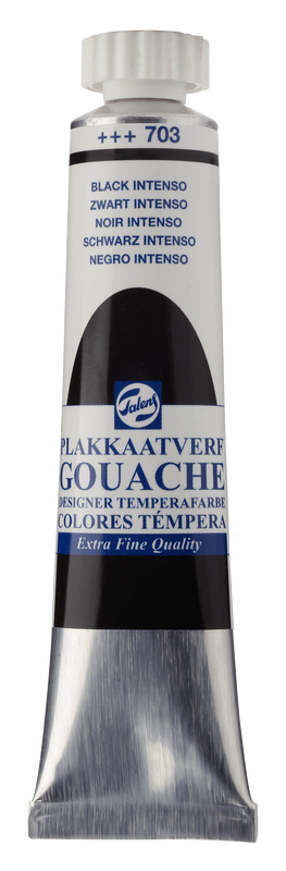 Talens gouache extra fine, 20 ml tube Intense Black Nº 703