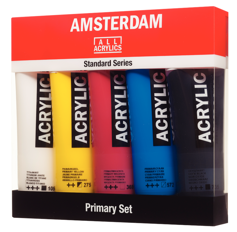 Amsterdam Set de Acrílicos 120 ml 5 colores primarios