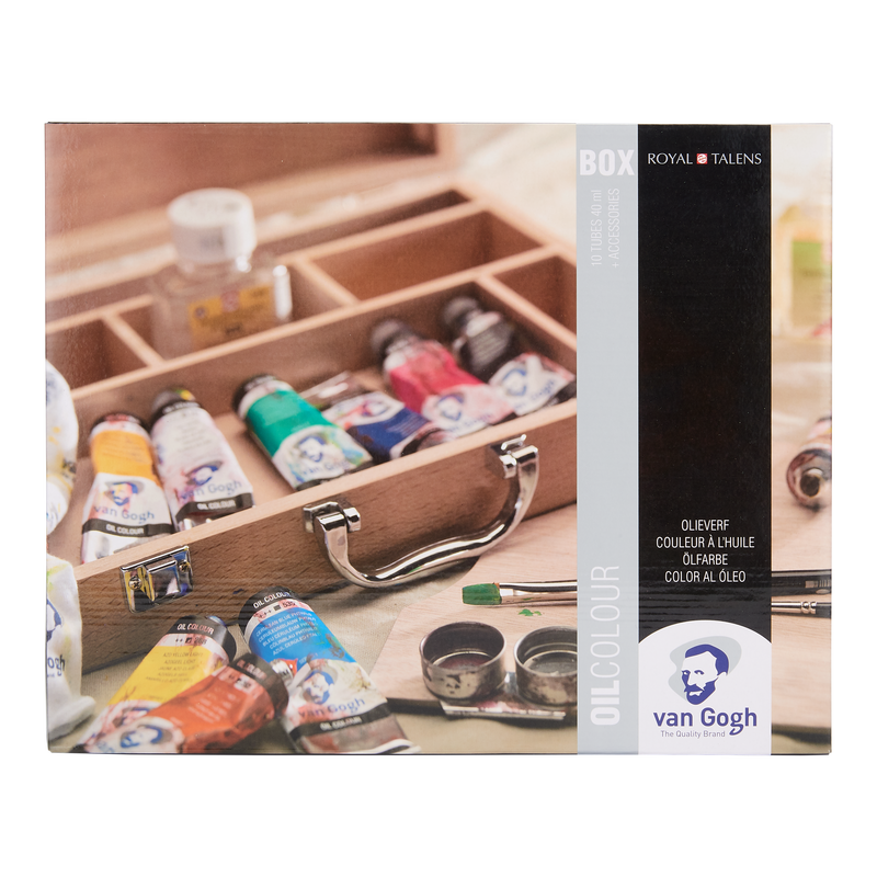 Van Gogh Wooden Box of Goc Basic Oils 10 tubes x 40ml