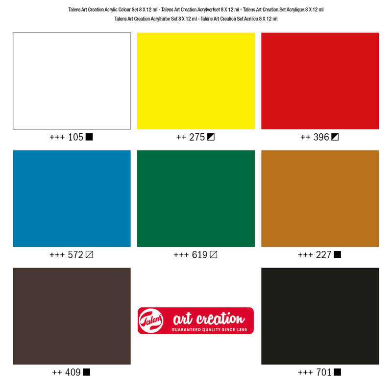 Art Creation Satz von 8 Tuben Acrylfarben x 12 ml