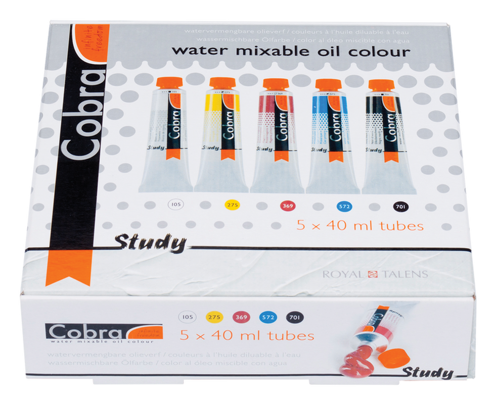 Cobra Study- Set de Óleo al agua de 5 colores x 40 ml