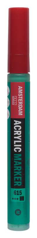 Amsterdam Rotulador Acrílico Punta Media Acrylic Marker Número 615 Color Verde Esmeralda