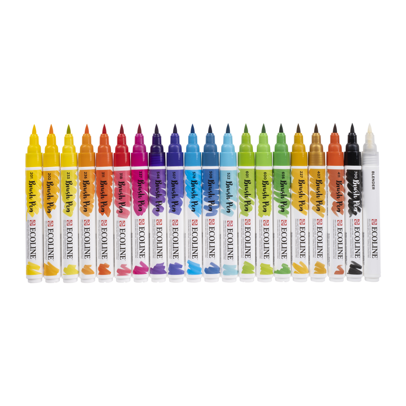 Talens Set of 20 Brush Pen Ecoline markers