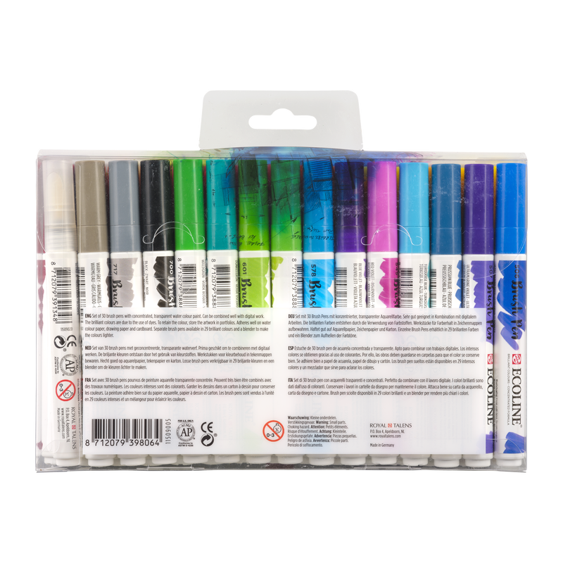 Talens Set de 30 rotuladores Brush Pen Ecoline