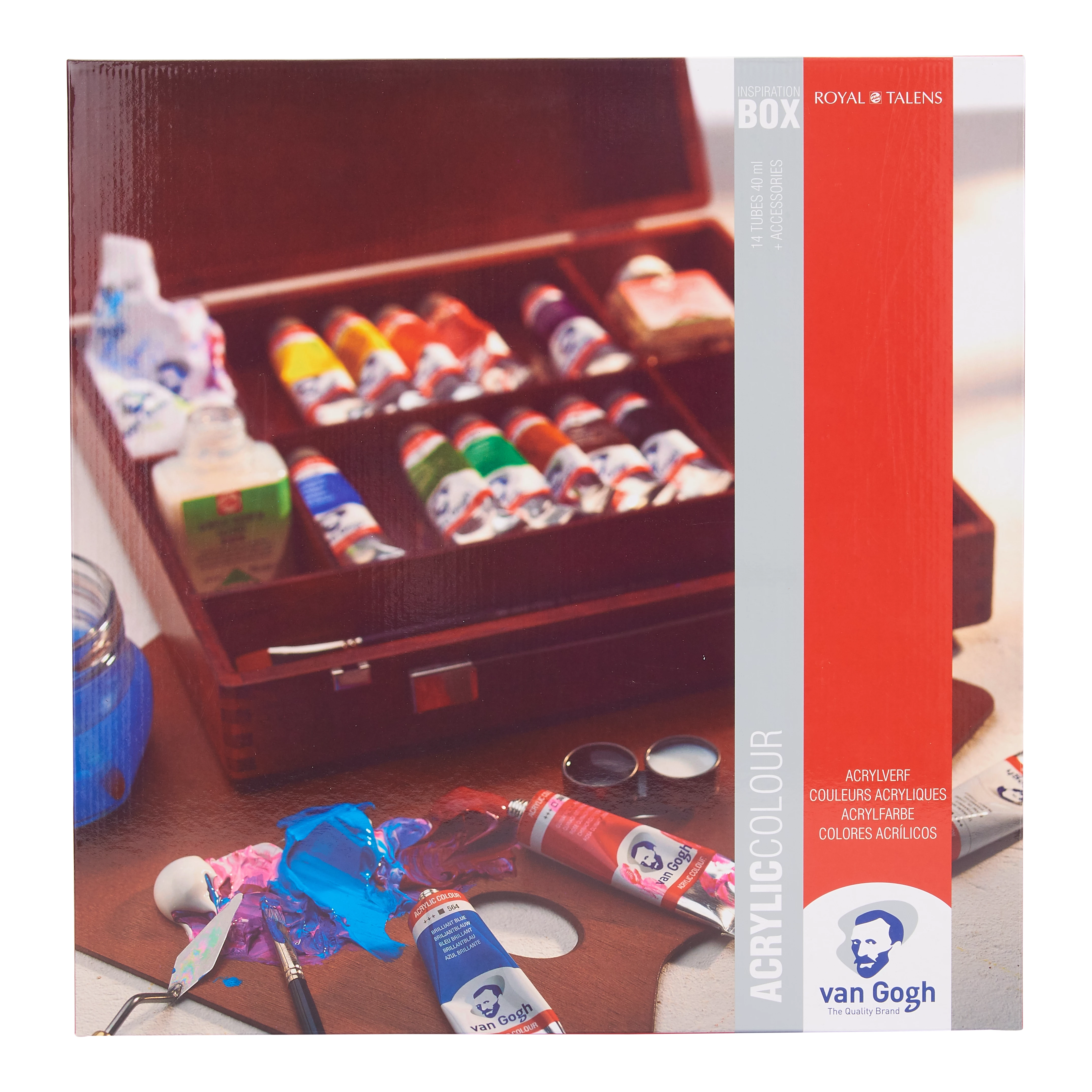 Rembrandt Professional Rac Acrylics Wood Box 15 Tubes x 40ml