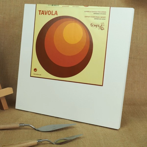 Tavola Leinwand aus Holz mit Gesso 20x20cm 3D-Keilrahmen