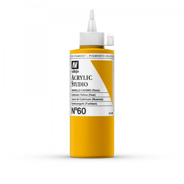 Acrylic Studio Vallejo 200ml Number 60 Color Cadmium Yellow