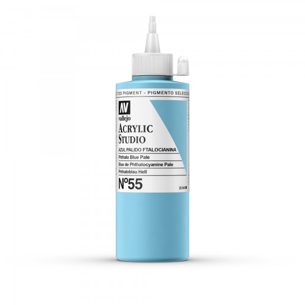 Acrylic Studio Vallejo 200ml Number 55 Color Pale Phthalo Blue