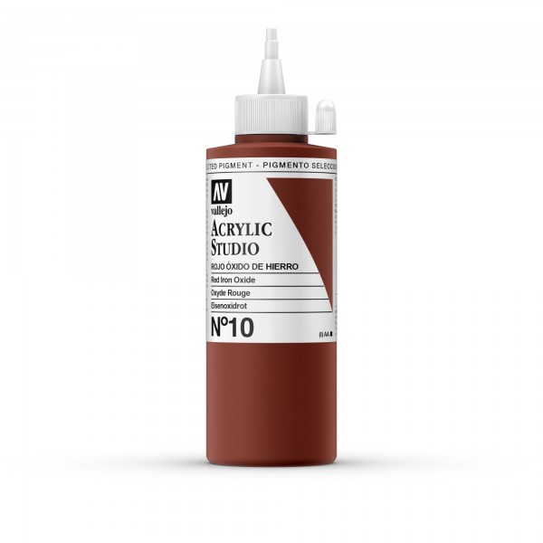 Acrylic Studio Vallejo 200ml Number 10 Color Iron Oxide Red