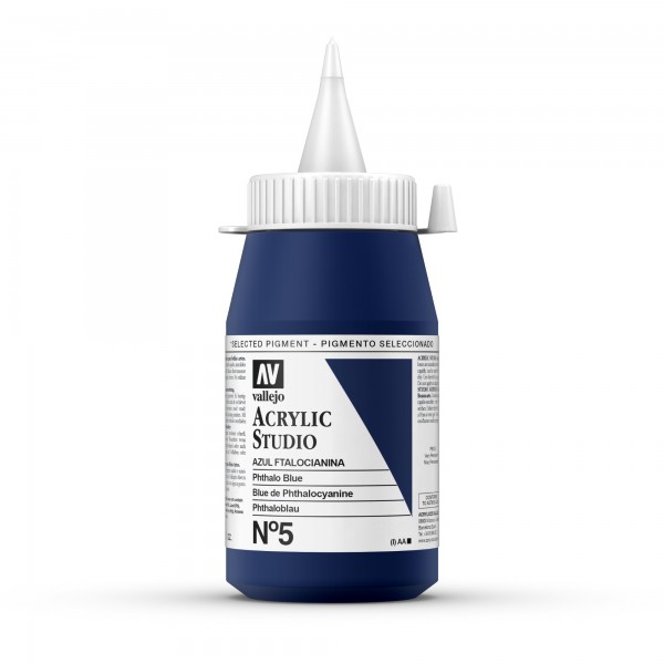 Acrylic Studio Vallejo 500ml Number 5 Color Phthalo Blue