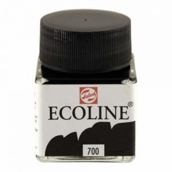 Ecoline Talens Flüssig-Aquarellfarbe Nummer 700 Farbe Schwarz 30ml