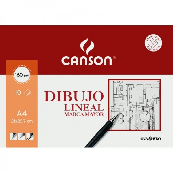 Canson Papeles Guarro Dibujo Lineal Marca Mayor 160gr A4 10 Hojas