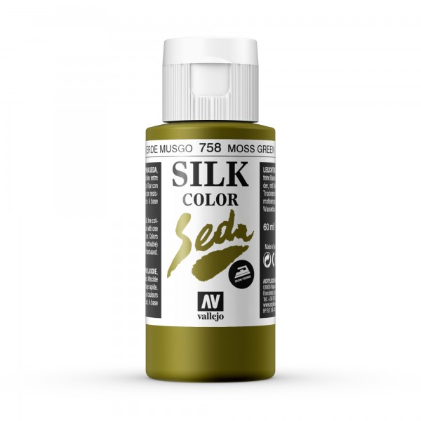 Pintura Para Seda Silk Color Vallejo Número 758 Color Verde Musgo 60ml