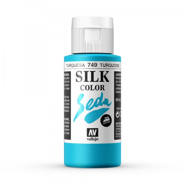 Pintura Para Seda Silk Color Vallejo Número 749  Color Turquesa 60ml