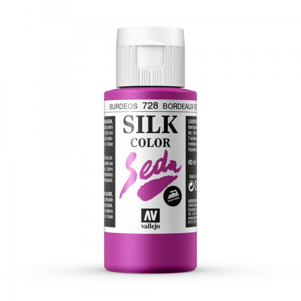Pintura Para Seda Silk Color Vallejo Número 728  Color Burdeos 60ml