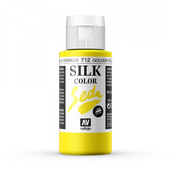 Pintura Para Seda Silk Color Vallejo Número 712  Color Amarillo Dorado 60ml