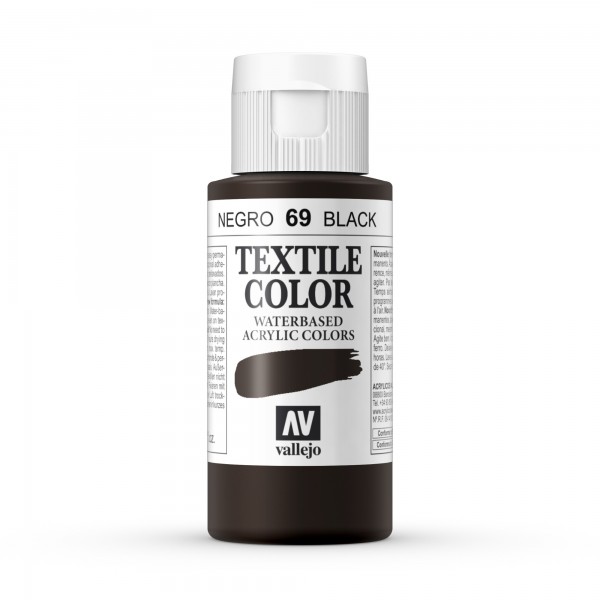 Vallejo Color Textile Paint Number 69 Color Black 60ml