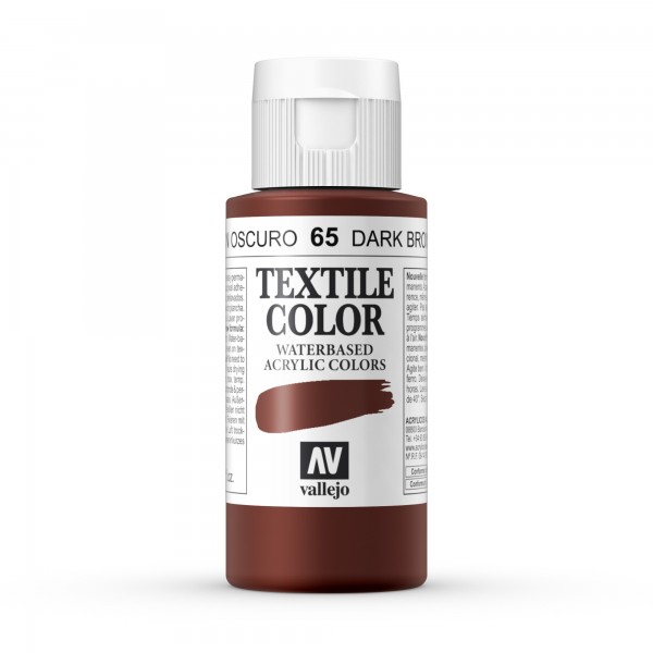 Pintura Textil Color Vallejo Número 65 Color Marrón Oscuro 60ml