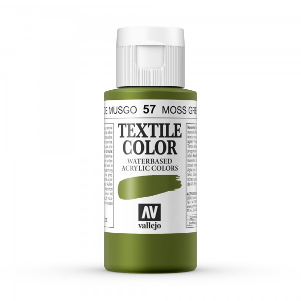 Vallejo Textile Color Paint Number 57 Color Moss Green- 60ml