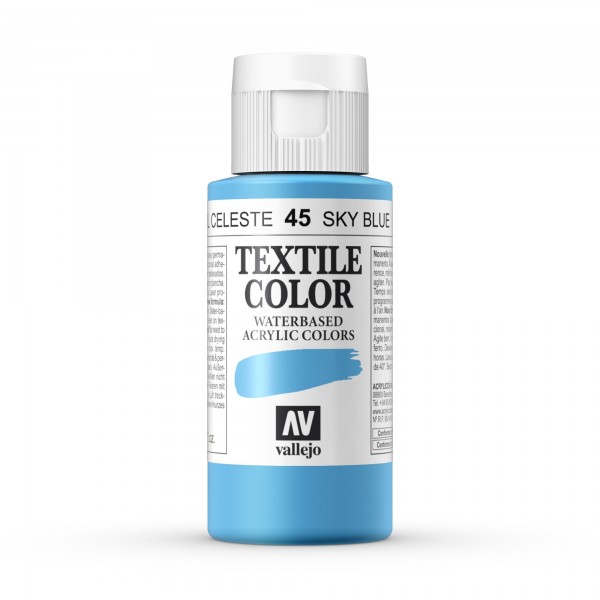 Vallejo Color Textile Paint Number 45 Color Sky Blue 60ml