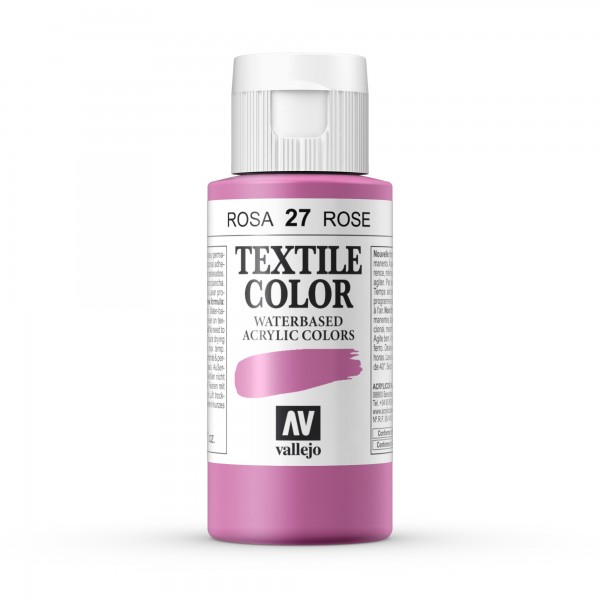 Pintura Textil Color Vallejo Número 27 Color Rosa 60ml