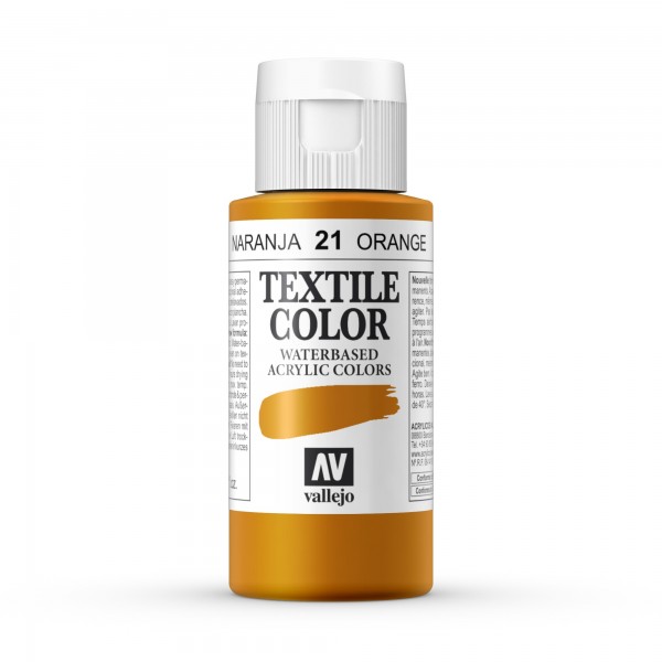 Pintura Textil Color Vallejo Número 21 Color Naranja 60ml