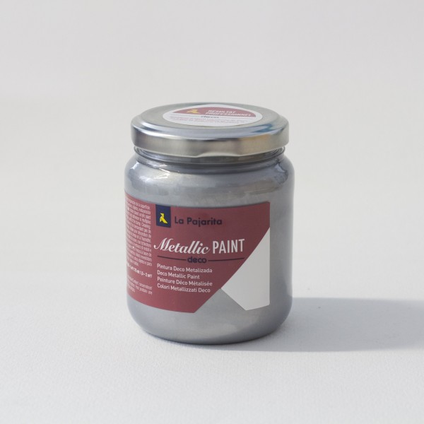 La Pajarita Metallic Acrylfarbe auf Wasserbasis MEP-01 Silber 175ml