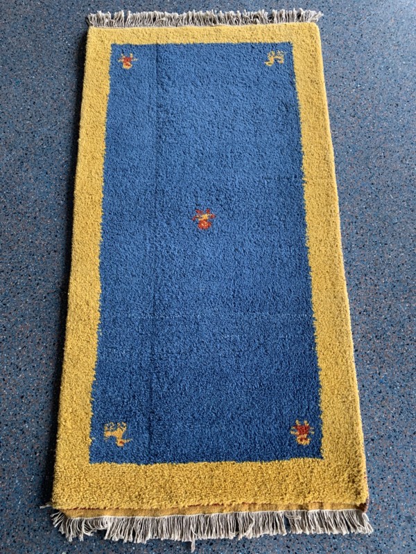 Gabhe Indien Teppich E 140x70cm Handgefertigt 100% Wolle