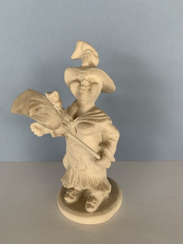 Witch with broom and owl