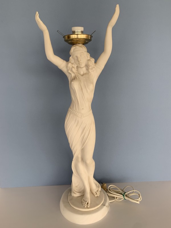 Greek woman lamp holder